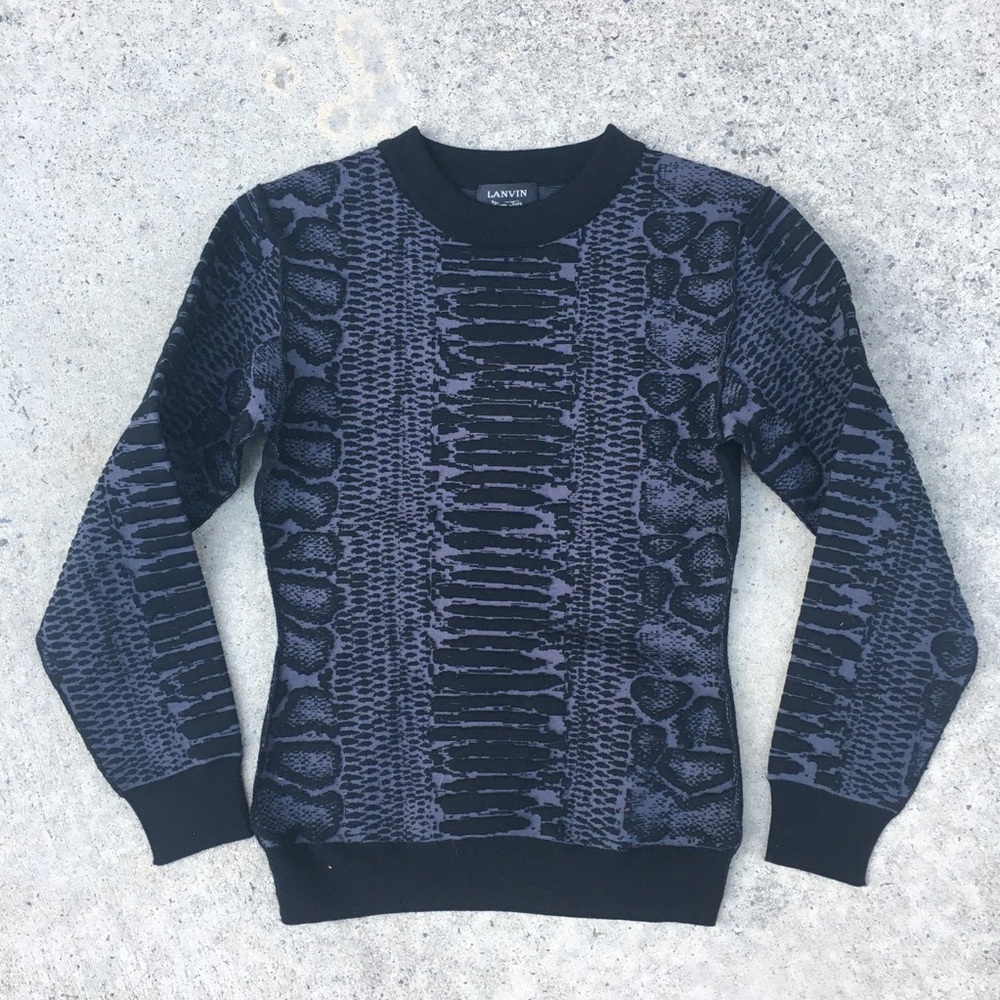 Lanvin Python Print Crewneck Sweater~